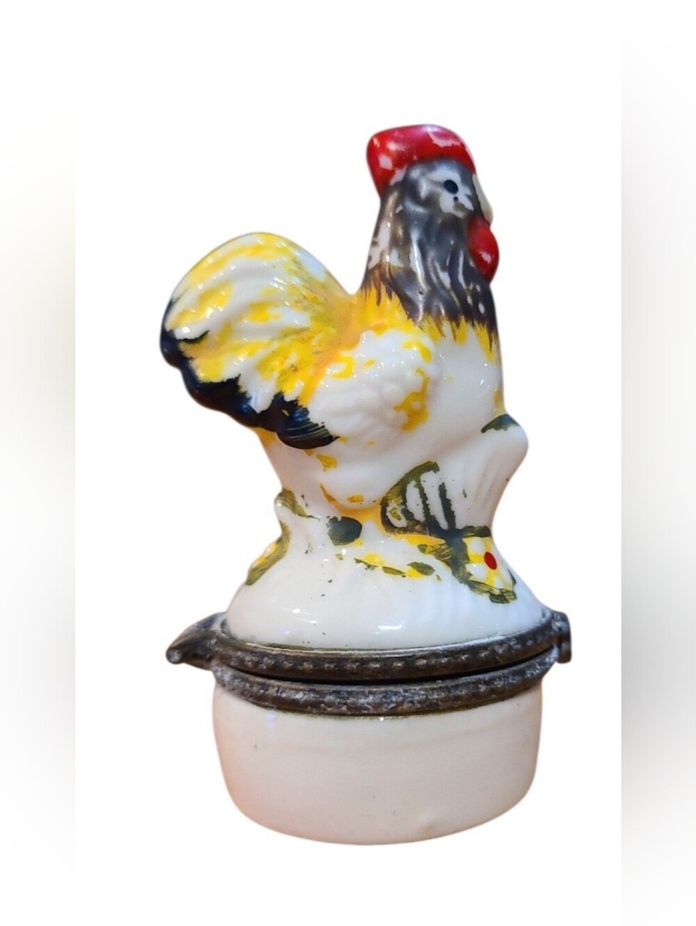 Mini Porcelain ROOSTER RING/TRINKET HOLDER - Picture 3 of 5